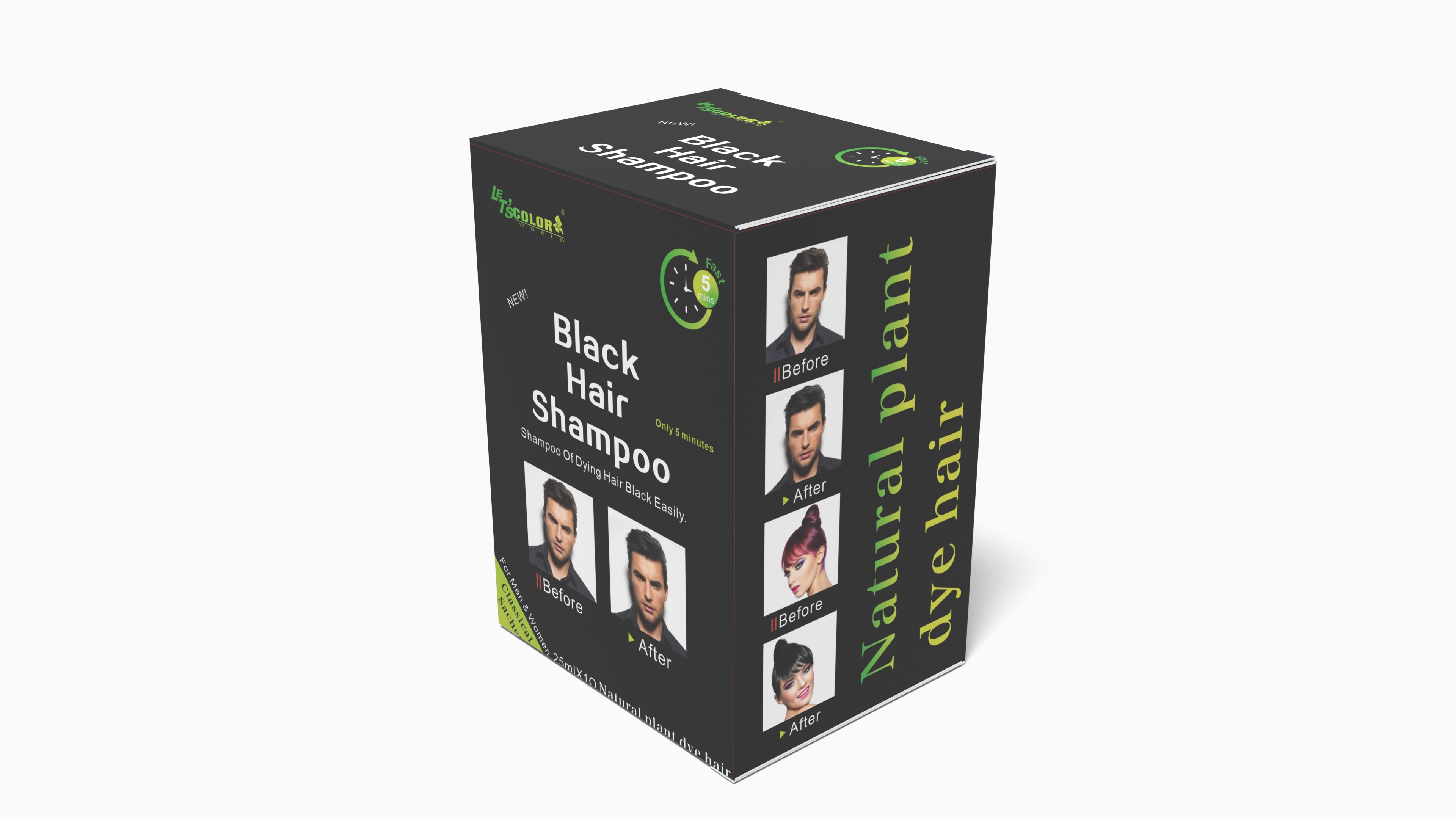 Champú Black Locking Hair Color para cubrir las canas